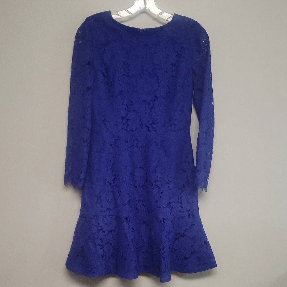J. Crew Royal Blue Lace Long Sleeve Dress